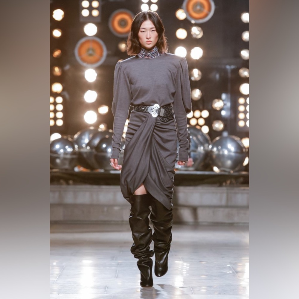 Isabel Marant Etoile Grey Kelaya Puff Sleeve Sweater F 38/US 6